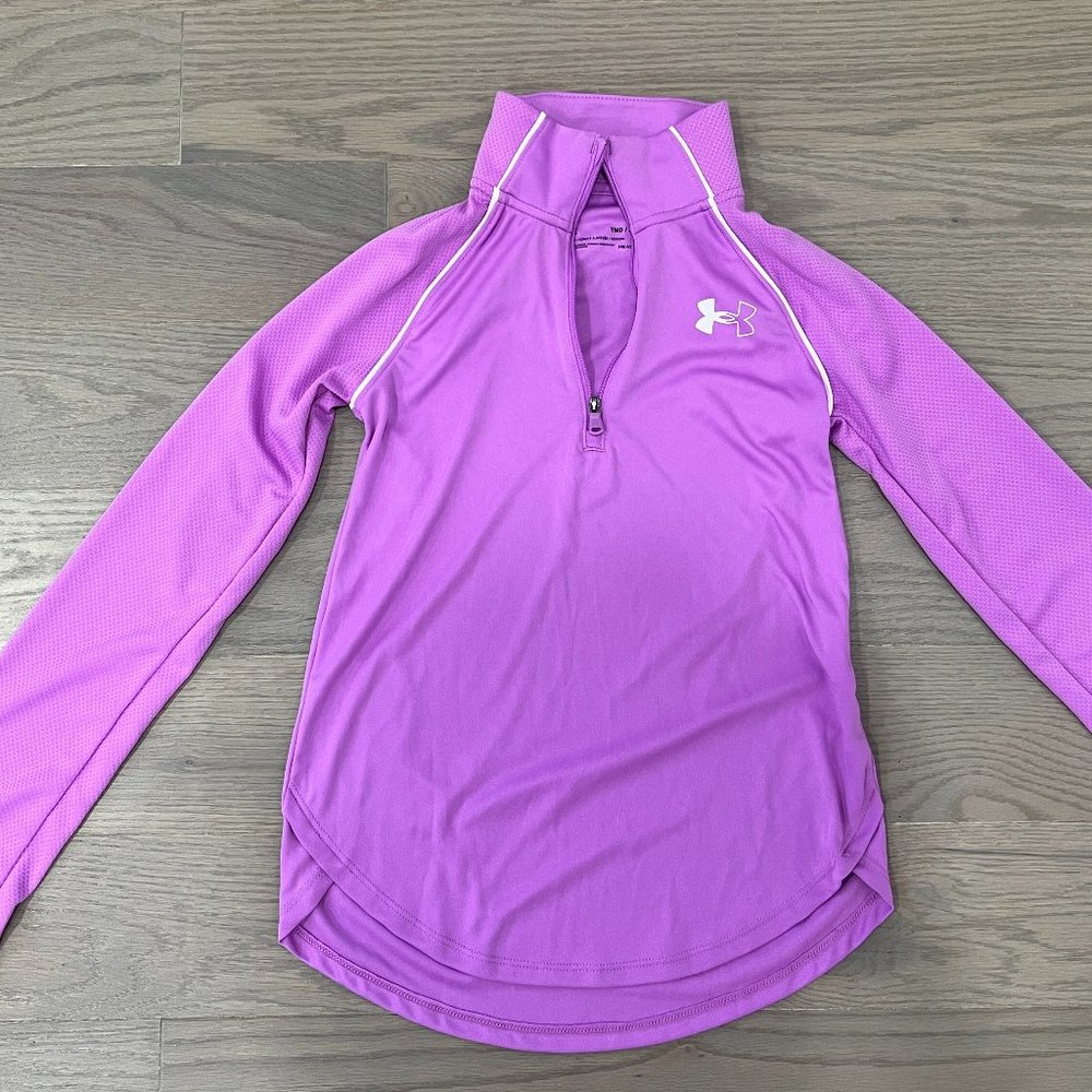 Under Armour Light Purple Girls youth Long Sleeve Top Sz M ( 8-10) NWOT
